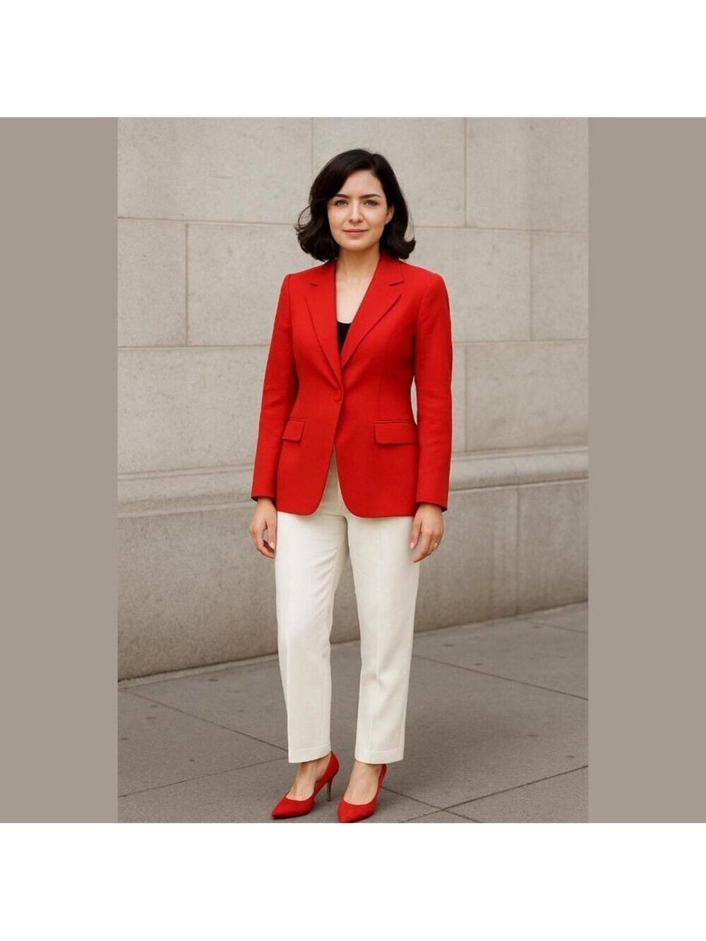 Women's Pendleton Red 100% Virgin Wool Vintage Blazer Jacket Size 12